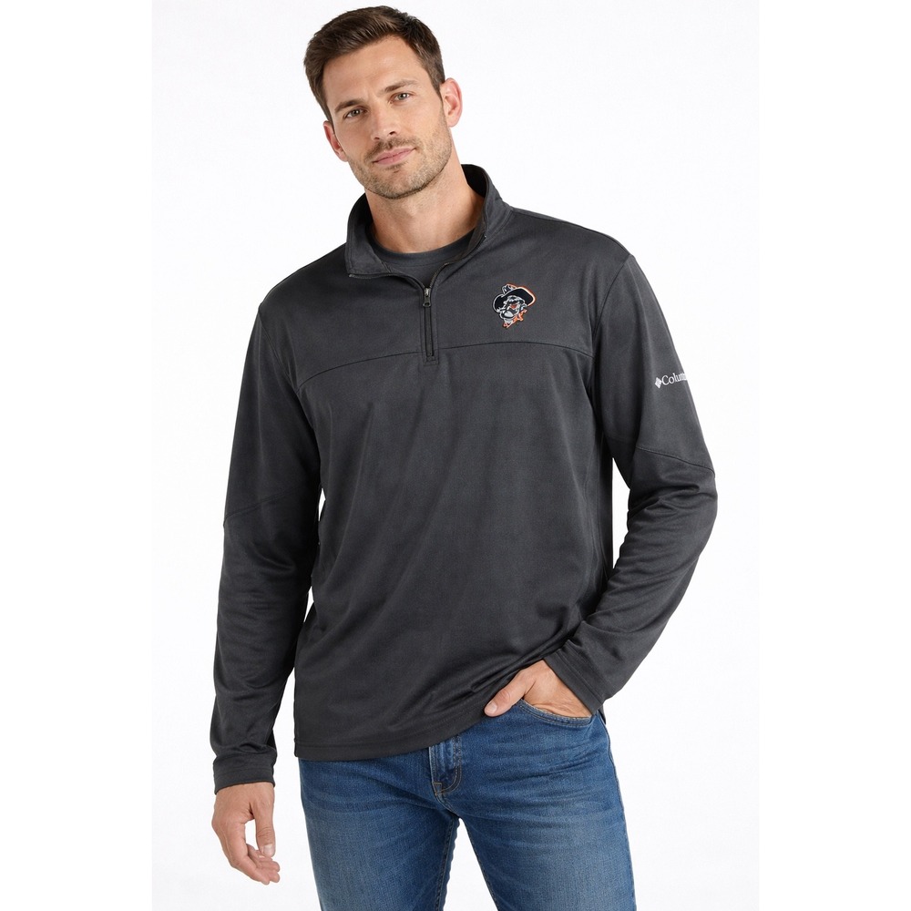 Columbia Golf Mens XL Oklahoma State OSU Cowboys 1/4 Zip Pullover Grey H13